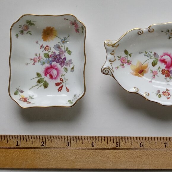Royal Crown Derby Posies 2 Small Dishes & Vase Open Trinket Vanity Set of 3 Pcs. - Picture 4 of 16